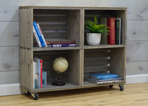 23 Cool Garden Man Cave Ideas to Pimp Your Outdoor Shed 5 DIY bookcase made from four crates stacked together