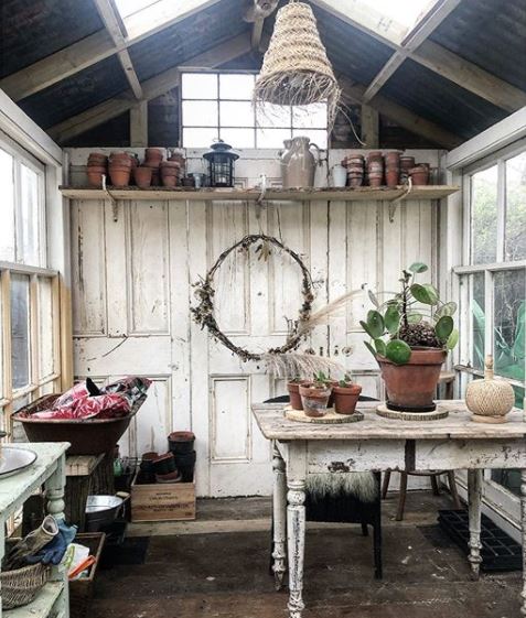 40 Garden Shed Ideas for Pretty to Practical Outdoor Buildings 26 a rustic, shabby chic potting shed made from reclaimed materials
