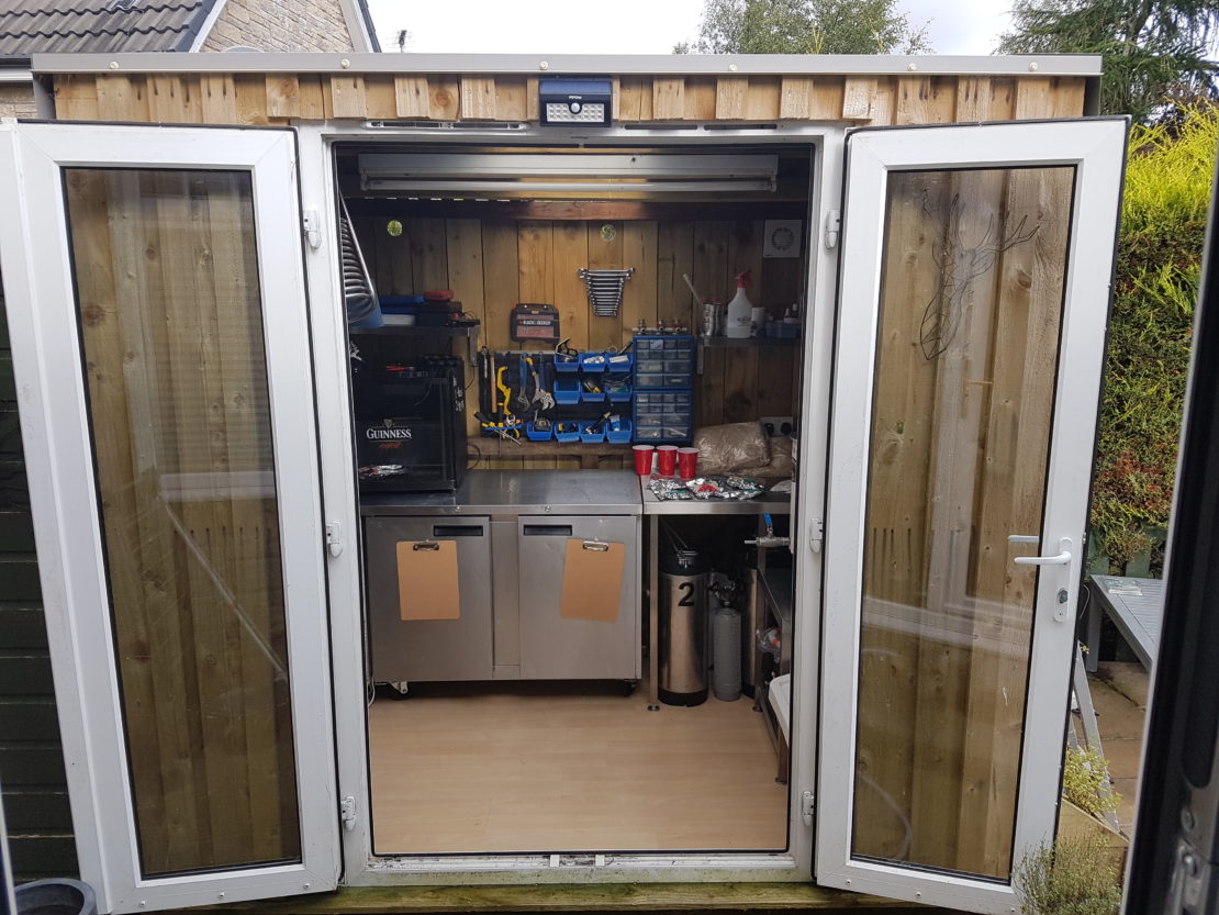 23 Cool Garden Man Cave Ideas to Pimp Your Outdoor Shed 15 an outdoor shed filled with home-brewing equipment