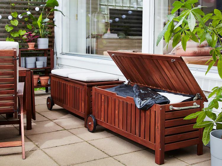 13 Outdoor Toy Storage Ideas for Any Garden Style 4 outdoor storage benchfrom IKEA