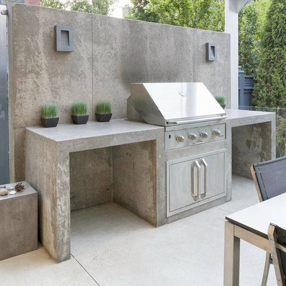 20 Garden Kitchen Ideas For The Perfect Outdoor Cooking Area 15 Concrete outdoor kitchen on a patio