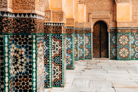 8 Morocco Garden Ideas to Design Your Own Moroccan Courtyard 4 a moroccan wall heavily detailed with zillige tiles in patterns