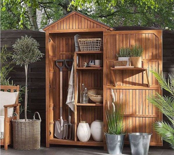 40 Garden Shed Ideas for Pretty to Practical Outdoor Buildings 22 garden shed ideas a shallow shed filled with neatly organised tools