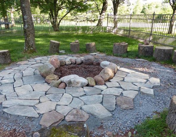 29 Garden Fire Pit Ideas for Cosy Evening Get-Togethers 18 a rustic stone fire pit with stone flooring surrounding it