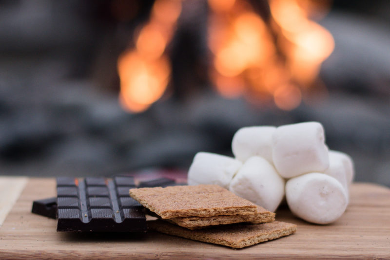 20 Fun & Adventurous Garden Camping Ideas For the Family 4 chocolate, biscuits and marshmallows ready to make s'mores