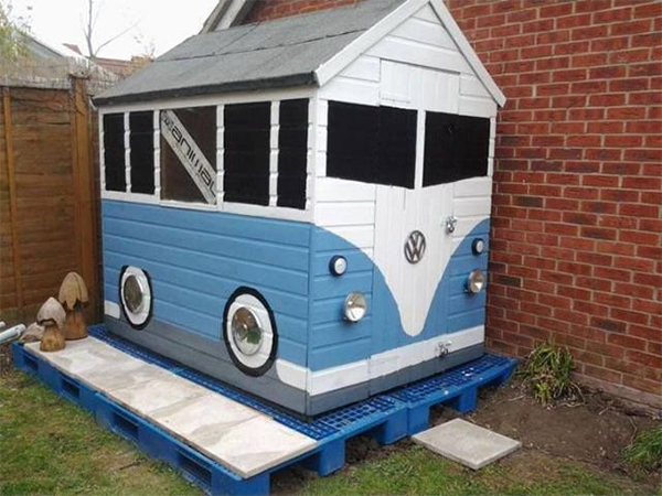 40 Garden Shed Ideas for Pretty to Practical Outdoor Buildings 18 a shed painted to resemble a volkswagen campervan
