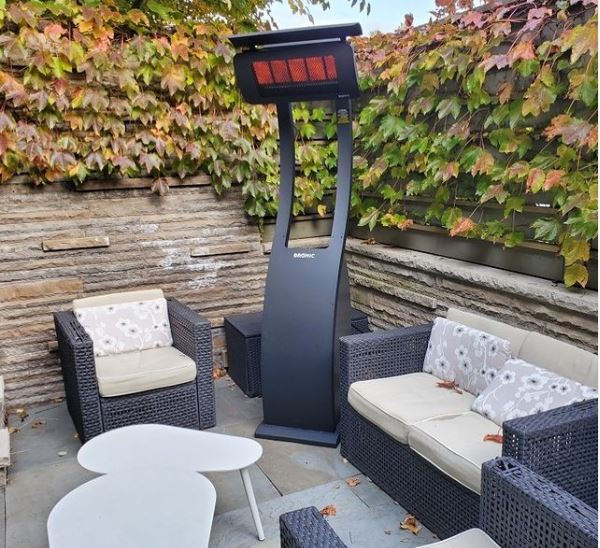 a freestanding electric patio heater
