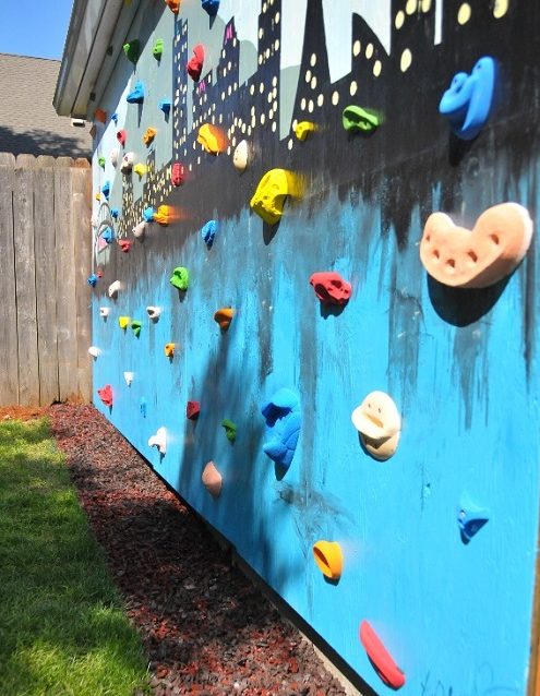 a DIY climbing wall for children