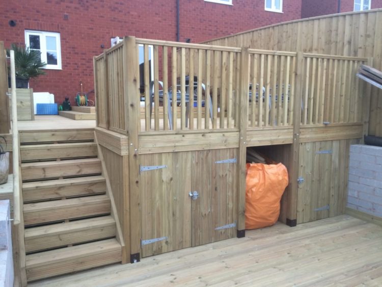 14 Garden Tool Storage Ideas: Keeping Your Shed Ship-Shape 13 a raised deck with space to store garden equipment underneath