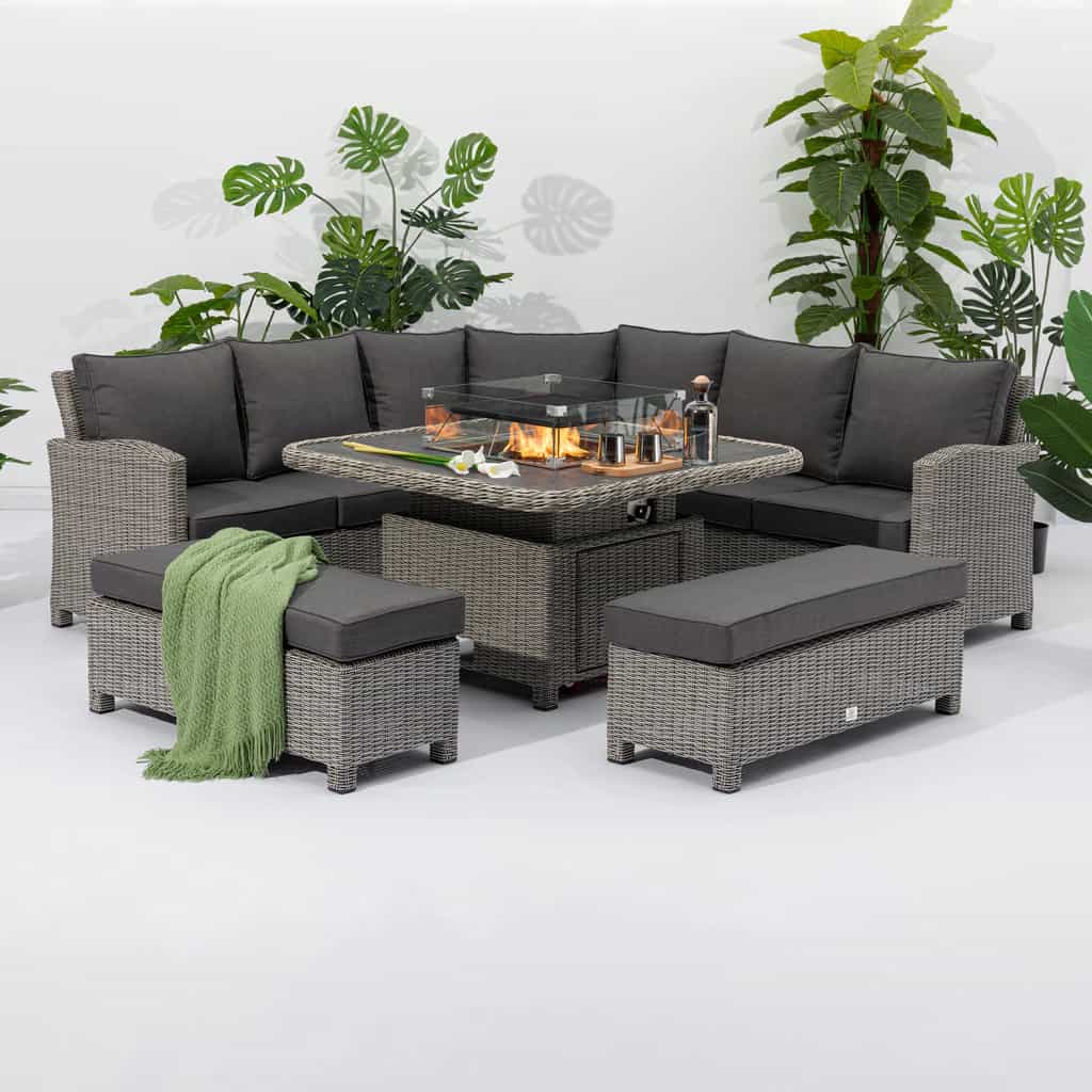 santiago deluxe rattan corner dining set
