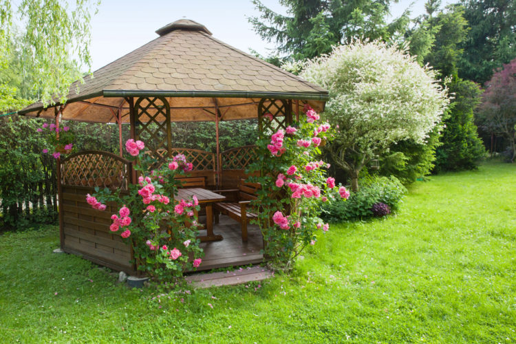 18 Garden Gazebo Ideas for an Outdoor Shelter from the Sun 13 garden gazebo ideas using climbing roses to provide privacy