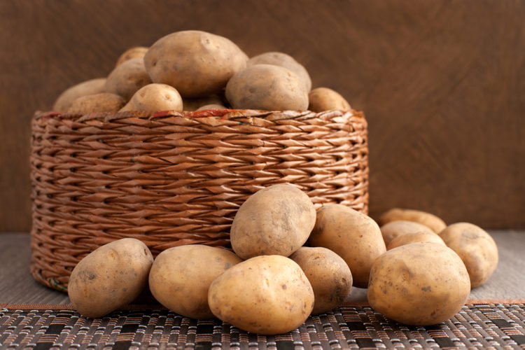 How to Grow Potatoes in Your Garden 5 a wicker basket brimming with potatoes