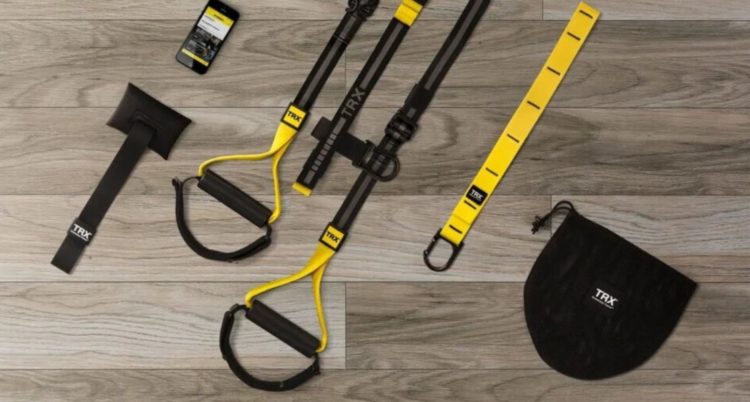 TRX fitness equipment is compact - perfect for a small garden gym