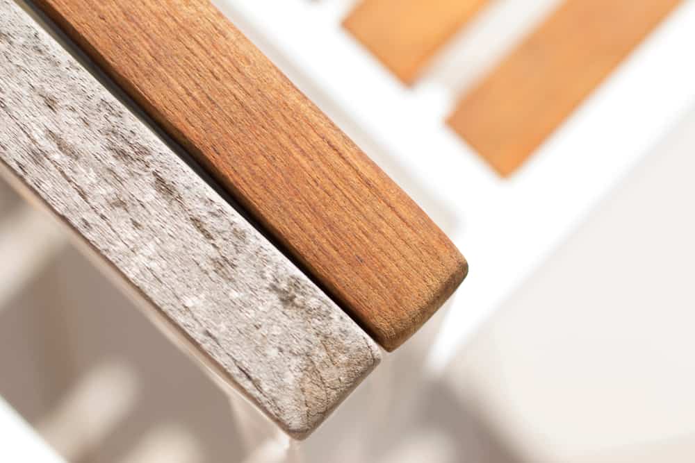 before and after teak oil treatment of wood