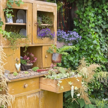 build raised bed from old furniture