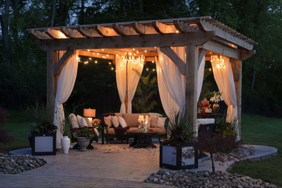 How to Host the Perfect Garden Party With Wicker Furniture 6 gazebo lighting