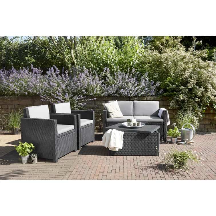 8 Best Garden Furniture With Storage for Cushions Ideas 7 keter rattan 4 person seating group with cushions
