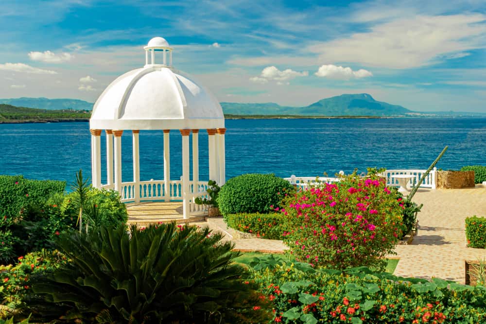 tropical white gazebo cupola