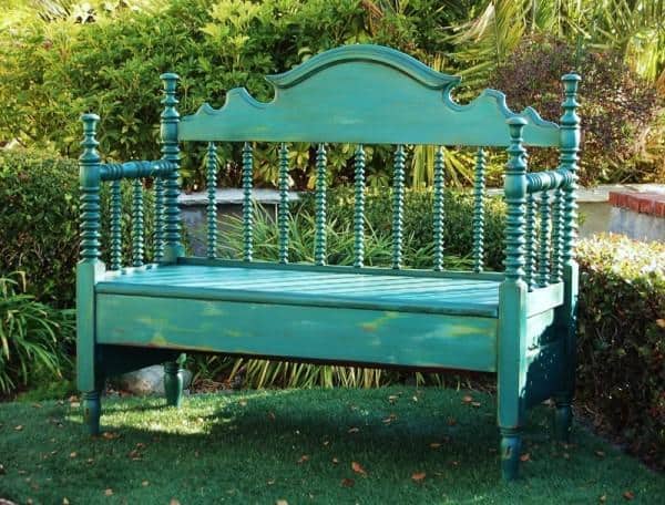 How to Make Rustic Garden Furniture 5 wooden bed frame bench