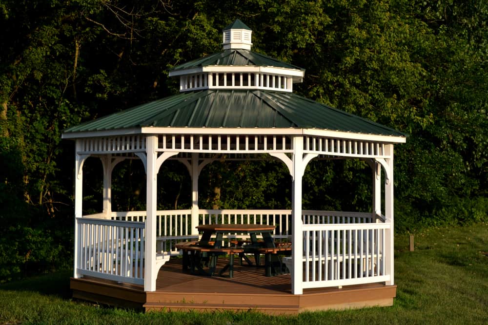 How to Build a Rectangular Gazebo 1 wooden green and white gazebo