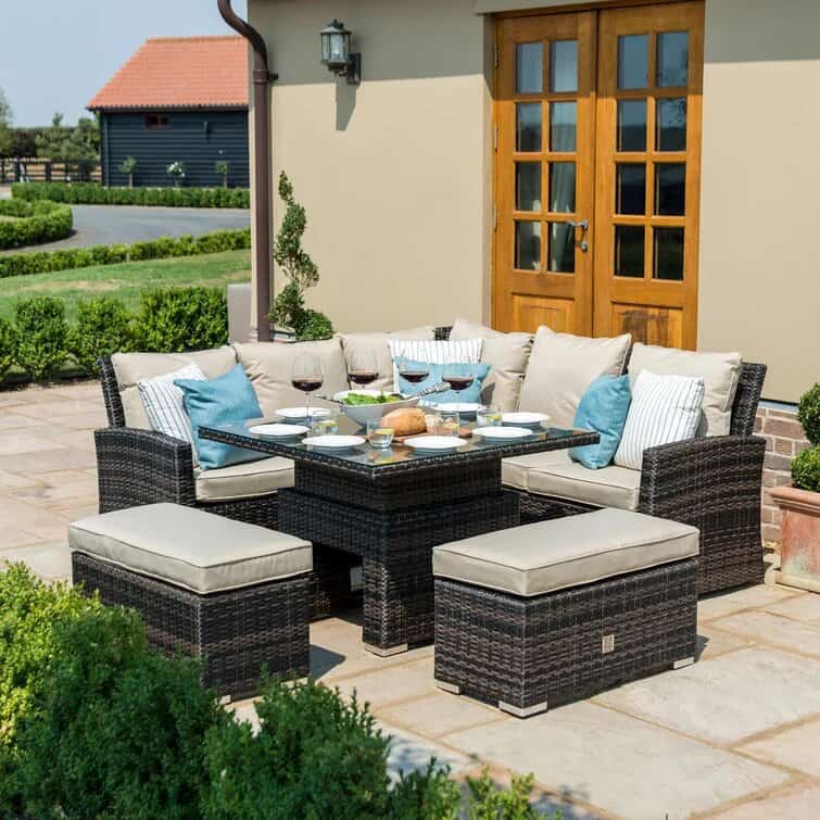 Best Garden Furniture With Rising Table 3 bertrand corner bench set with rising table