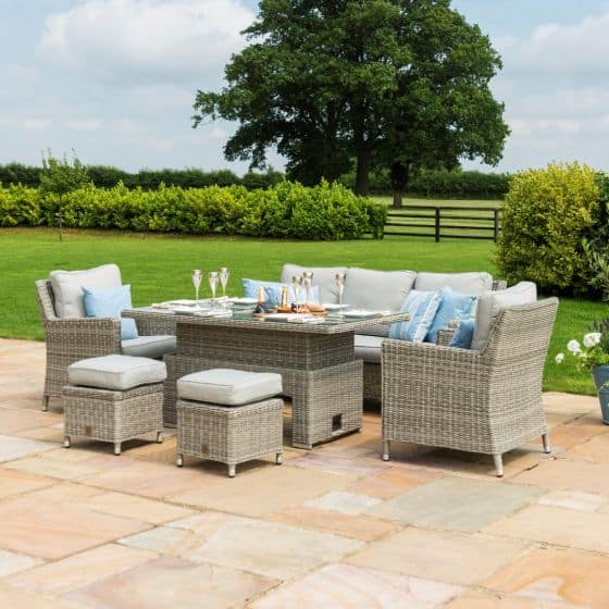 Best Garden Furniture With Rising Table 5 grey rattan sofa dining set with rising table