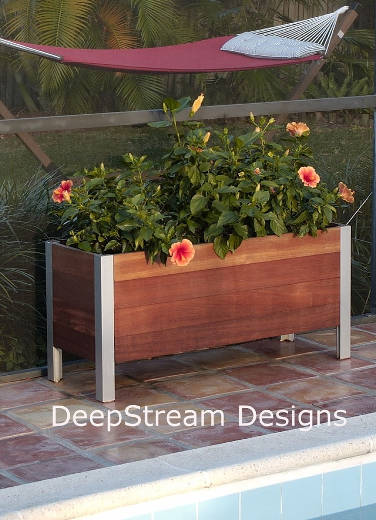 solid wood planters
