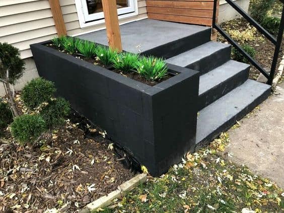 Entryway Cinder Block Planter Box