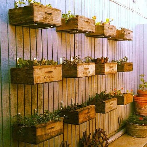 23 Fence Planter Box Ideas to Decorate Railing & Fences 17 Recycled Crate Planter Boxes
