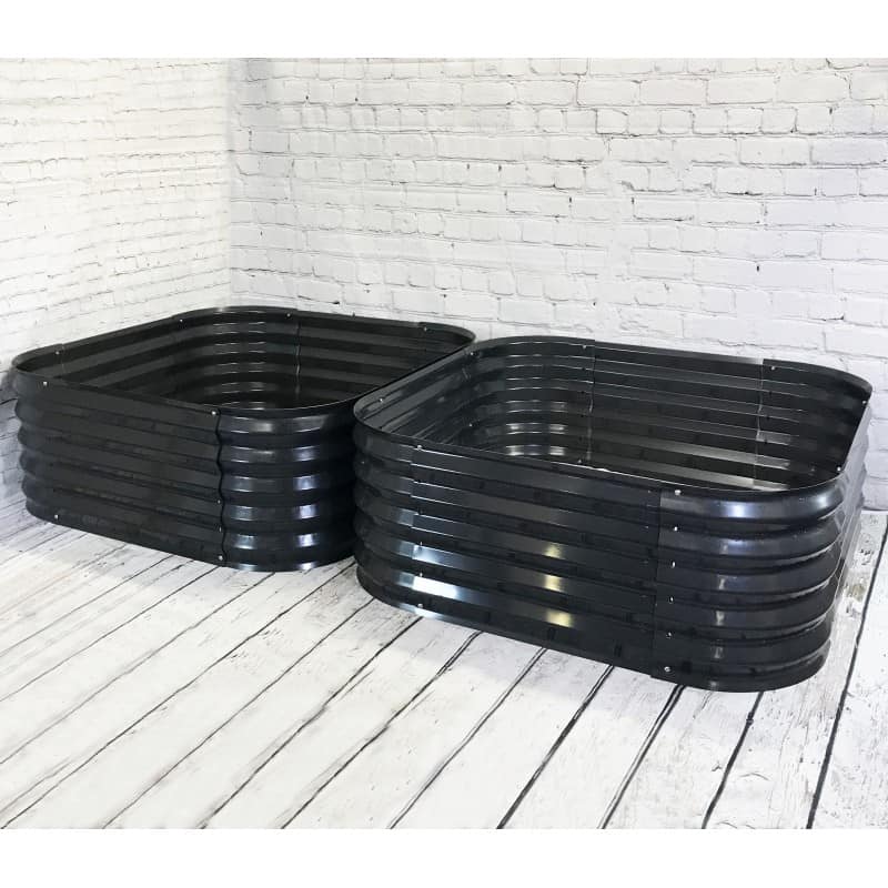 Set of 2 metal raised bed planters