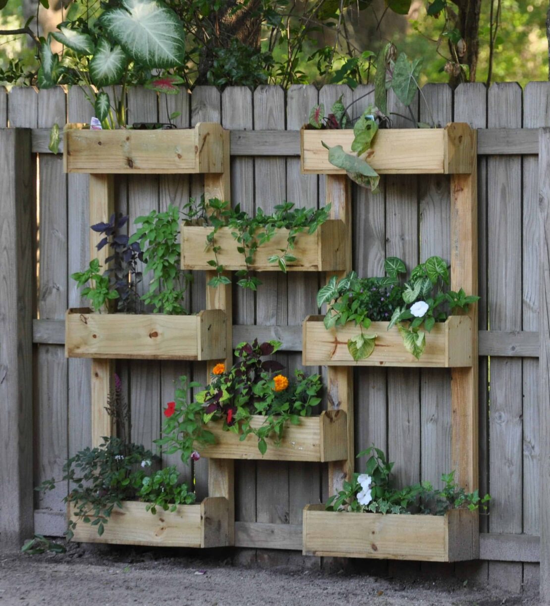23 Fence Planter Box Ideas to Decorate Railing & Fences 2 Vertical Fence Picket Planter Boxes