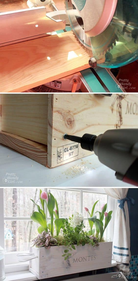 How to Build a Wine Box Planter From Old Crates 5 Windowsill Wine Box Planter