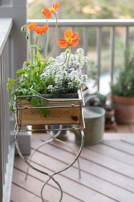 How to Build a Wine Box Planter From Old Crates 3 Wine Box Planter on Iron Frame