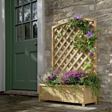 lattice wooden planter garden