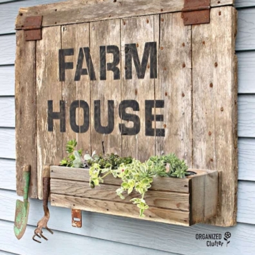 old door rustic planter box