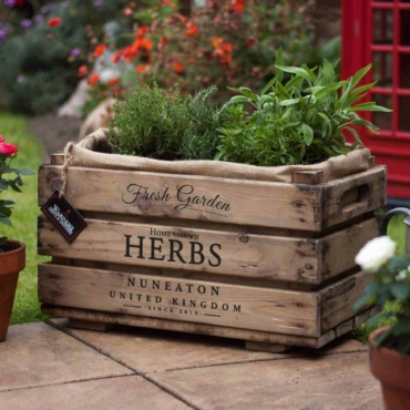 rustic herb planter box