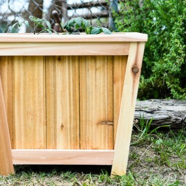angled cedar planter