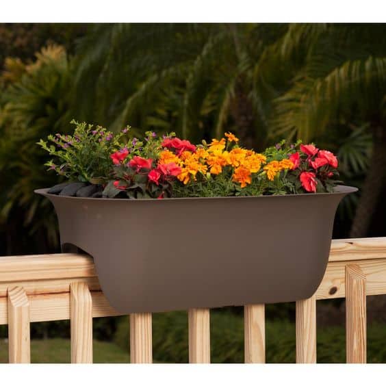 plastic deck rail planter