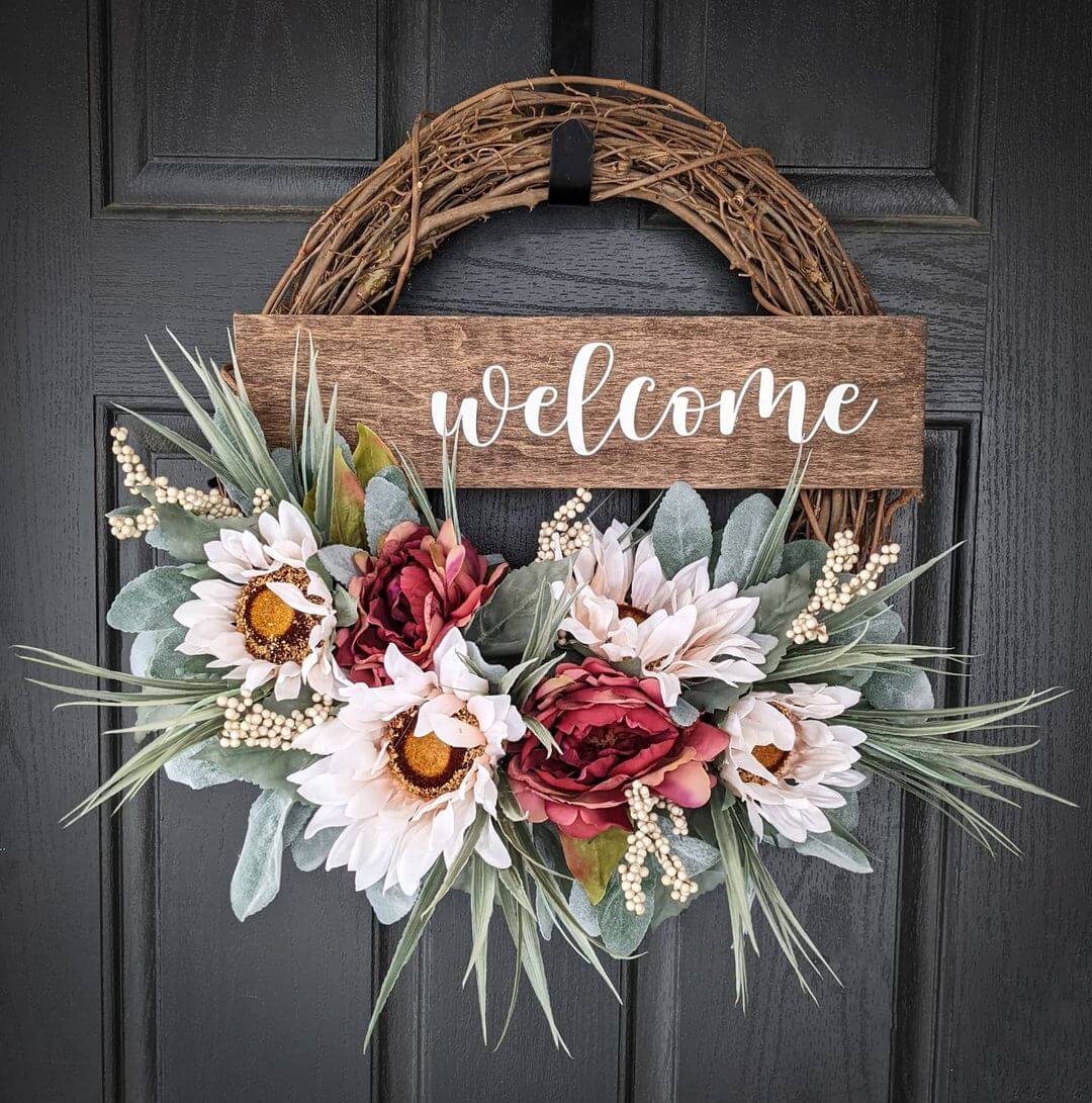 14 Autumn Wreath Ideas to Beautify Your Door 8 Faux foliage autumn wreath