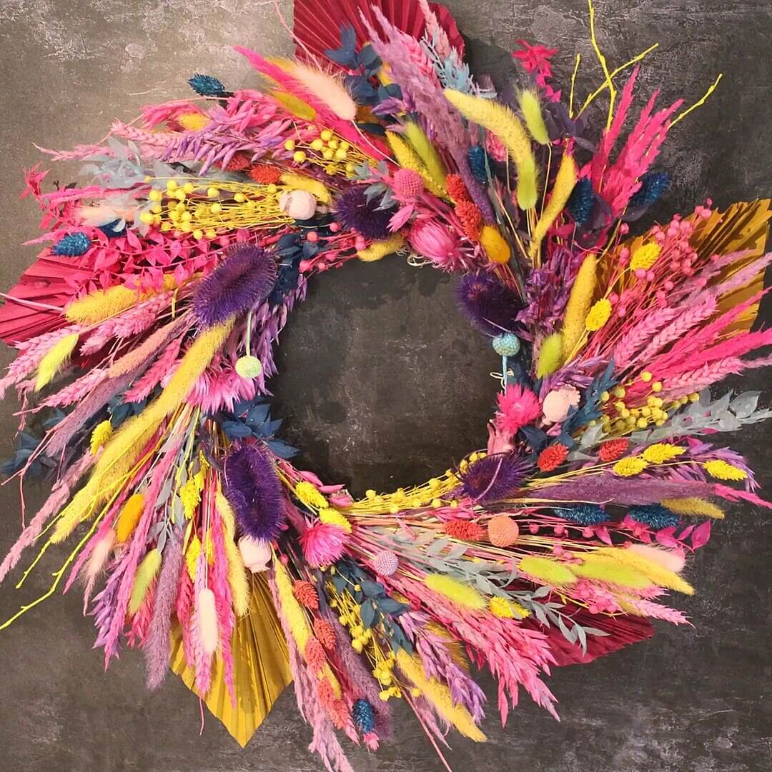 14 Autumn Wreath Ideas to Beautify Your Door 14 Rainbow wreath