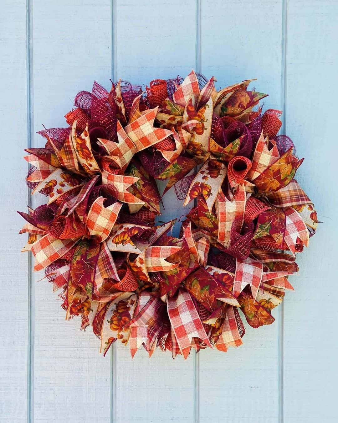 How to Make an Autumn Wreath in 5 Steps (& Budget Options) 13 autumn ribbon wreath