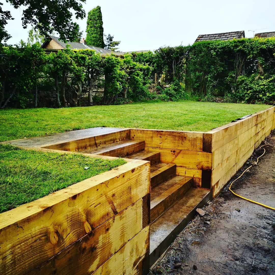 railway sleeper steps