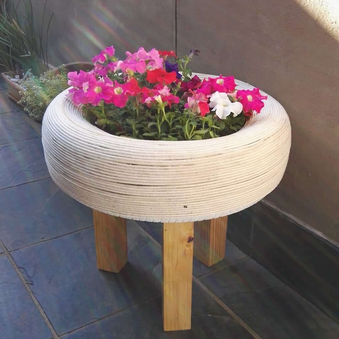 tyre flower pot
