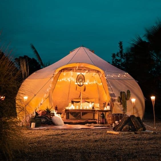 yurts made of canvas