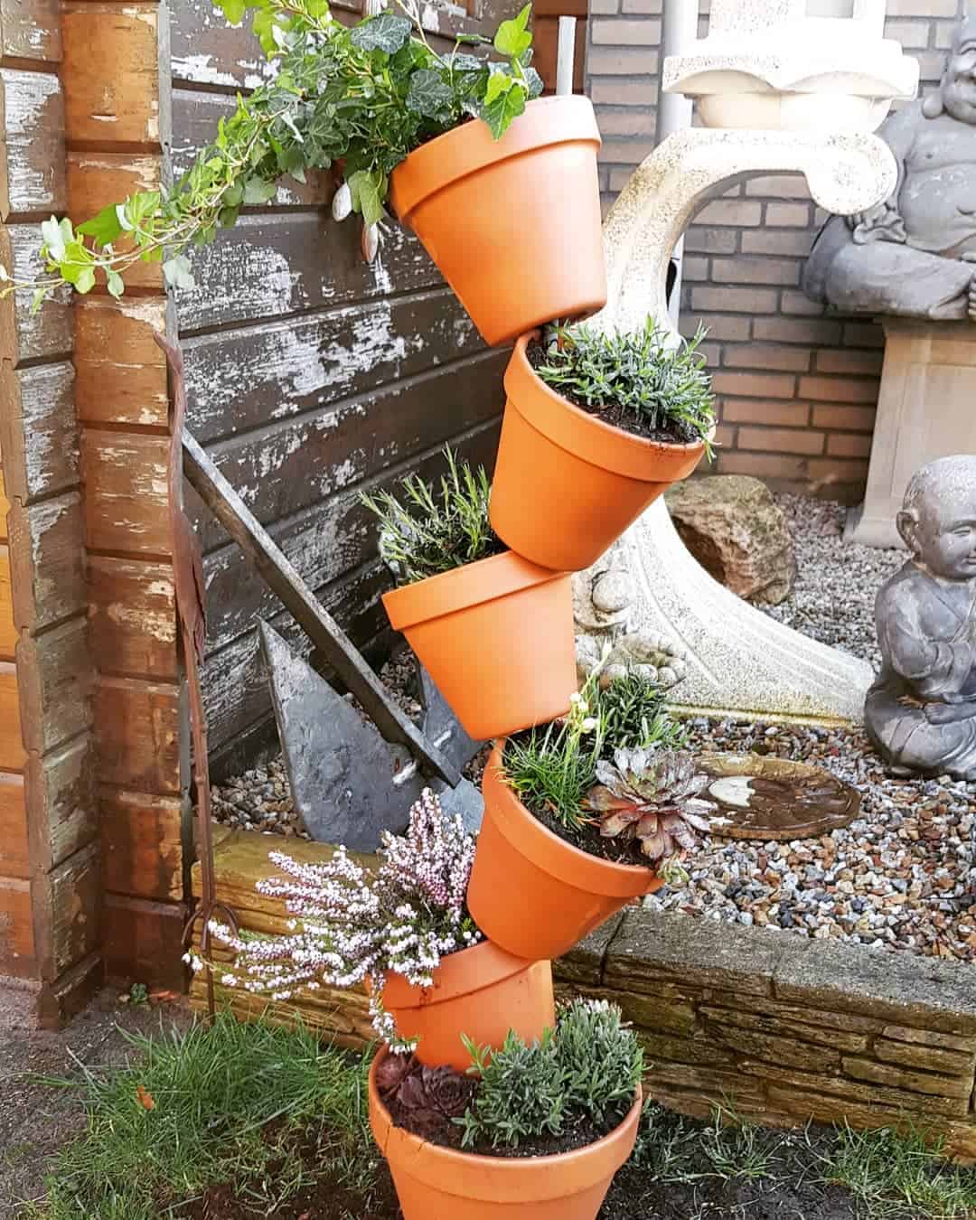 flower pot tower planting ideas