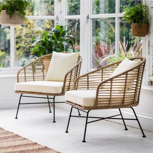 garden trading set of 2 hampstead armchairs