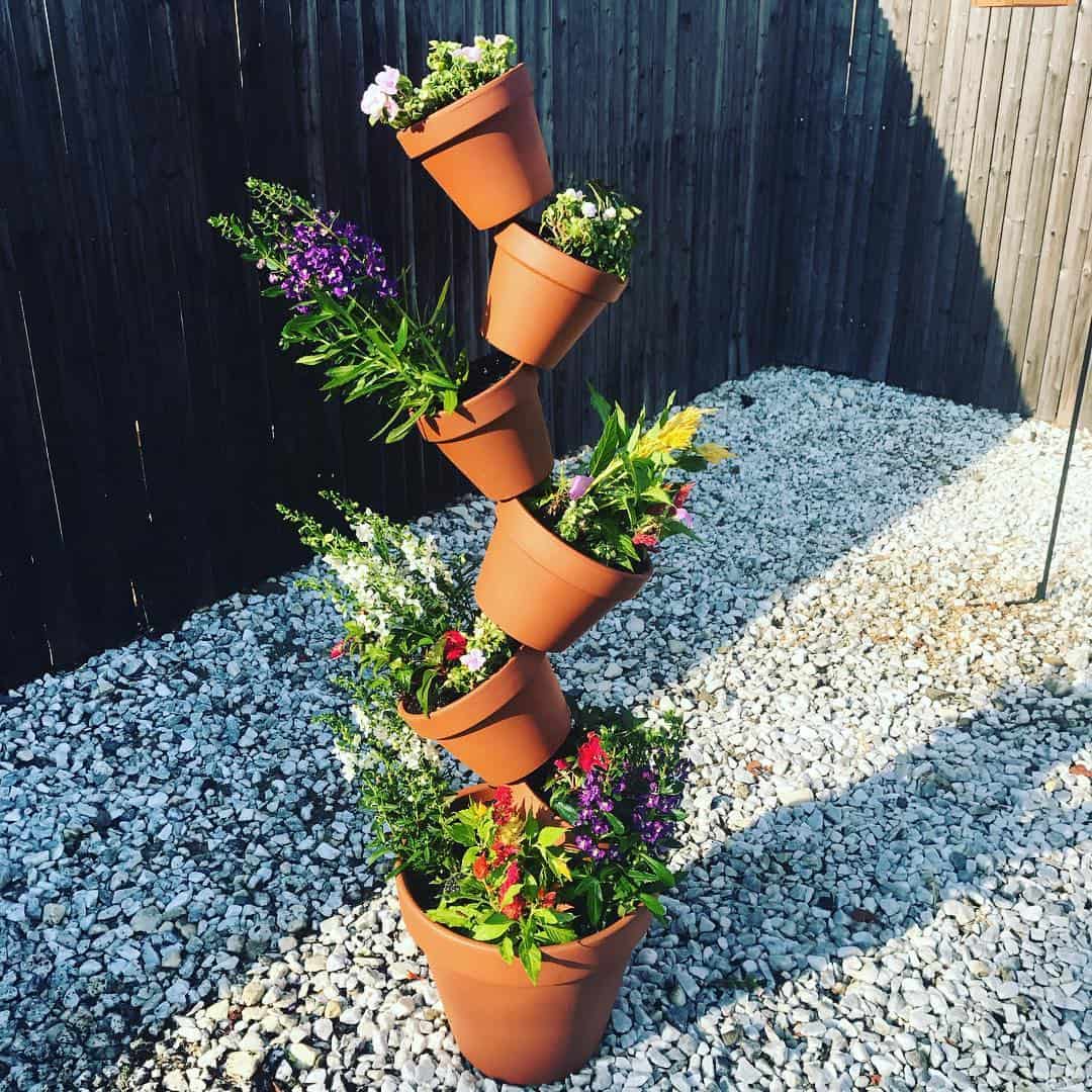 how to make a flower pot tower