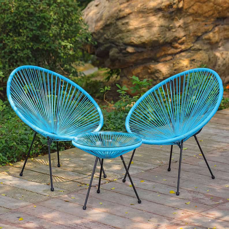 12 Best Metal Outdoor Furniture and Patio Sets 10 string-moon-bistro-set-with-egg-chairs