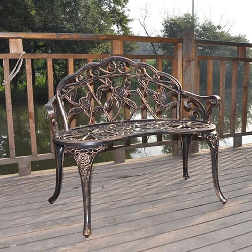 12 Best Waterproof Garden Furniture You Can Leave Outdoors 3 blue elephant cast aluminium garden bench