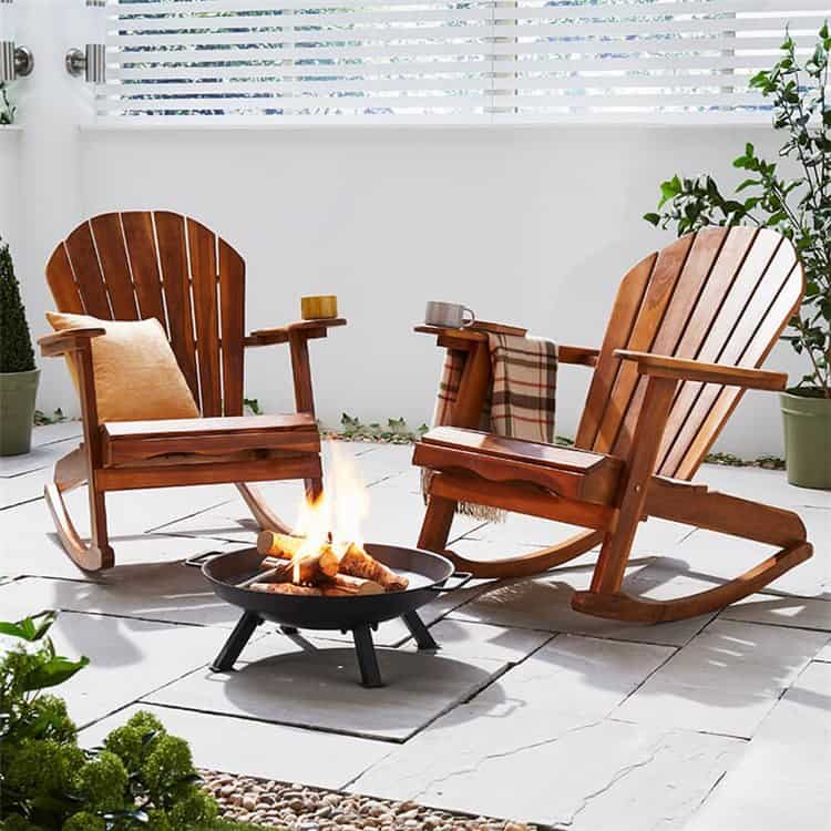 12 Best Waterproof Garden Furniture You Can Leave Outdoors 11 lincombe adirondack teak hardwood garden rocking chair